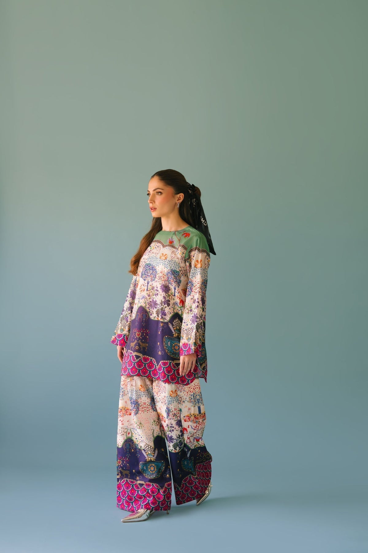 Lulusar-2pc Shemoz Silk Print With Shemoz Silk Trouser-WM-2011