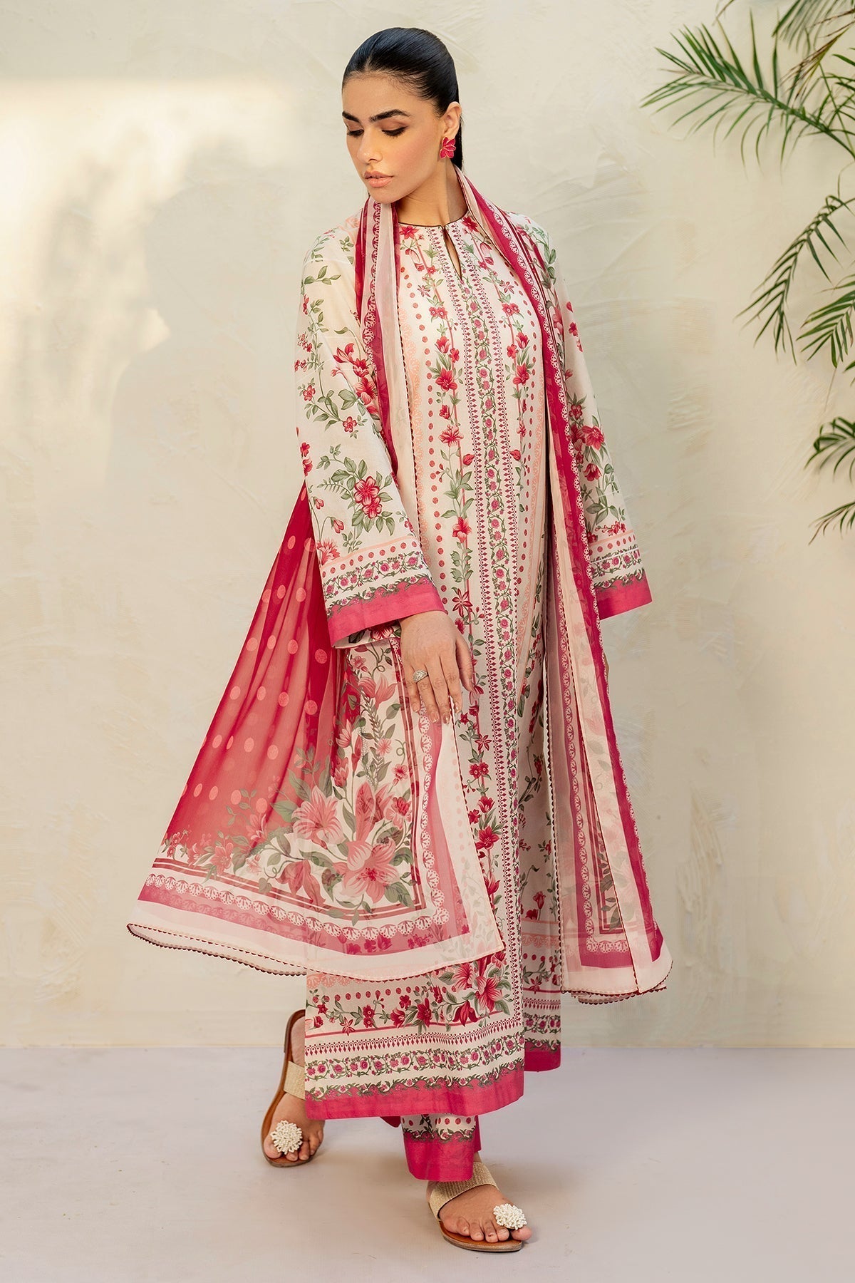 JAZMIN - 3PC Unstitched Printed Viscose Shirt with Printed Dupatta and Printed Trouser