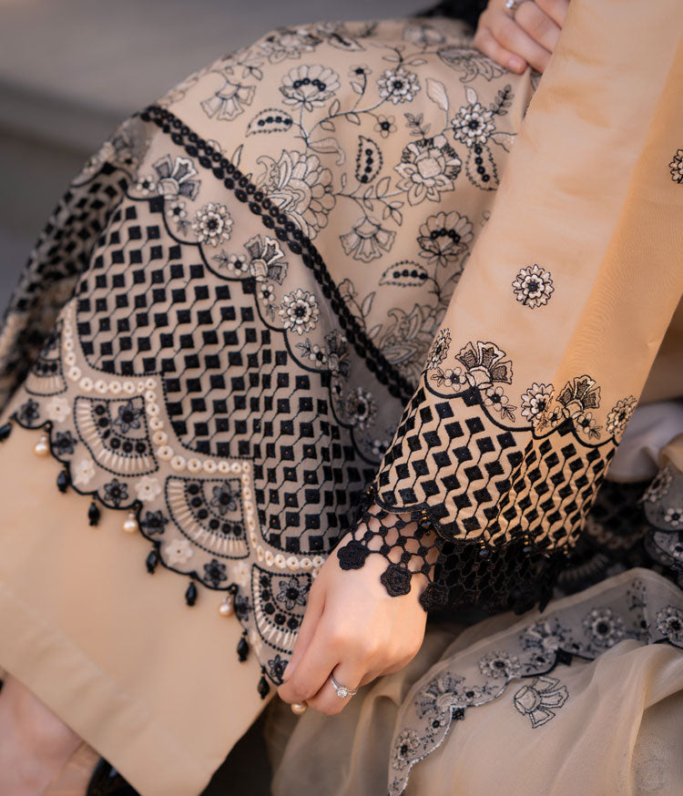 SAPPHIRE-3PC DHANAK EMBROIDERED SHIRT WITH CHIFFON EMBROIDERED DUPATTA AND TROUSER-WM-4035