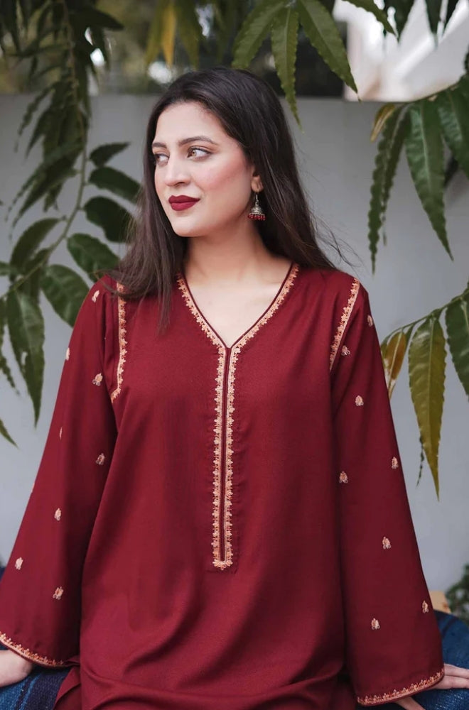 Aisling - 3PC Unstitched Dhanak Embroidered Shirt with Embroidered Dupatta and Trouser