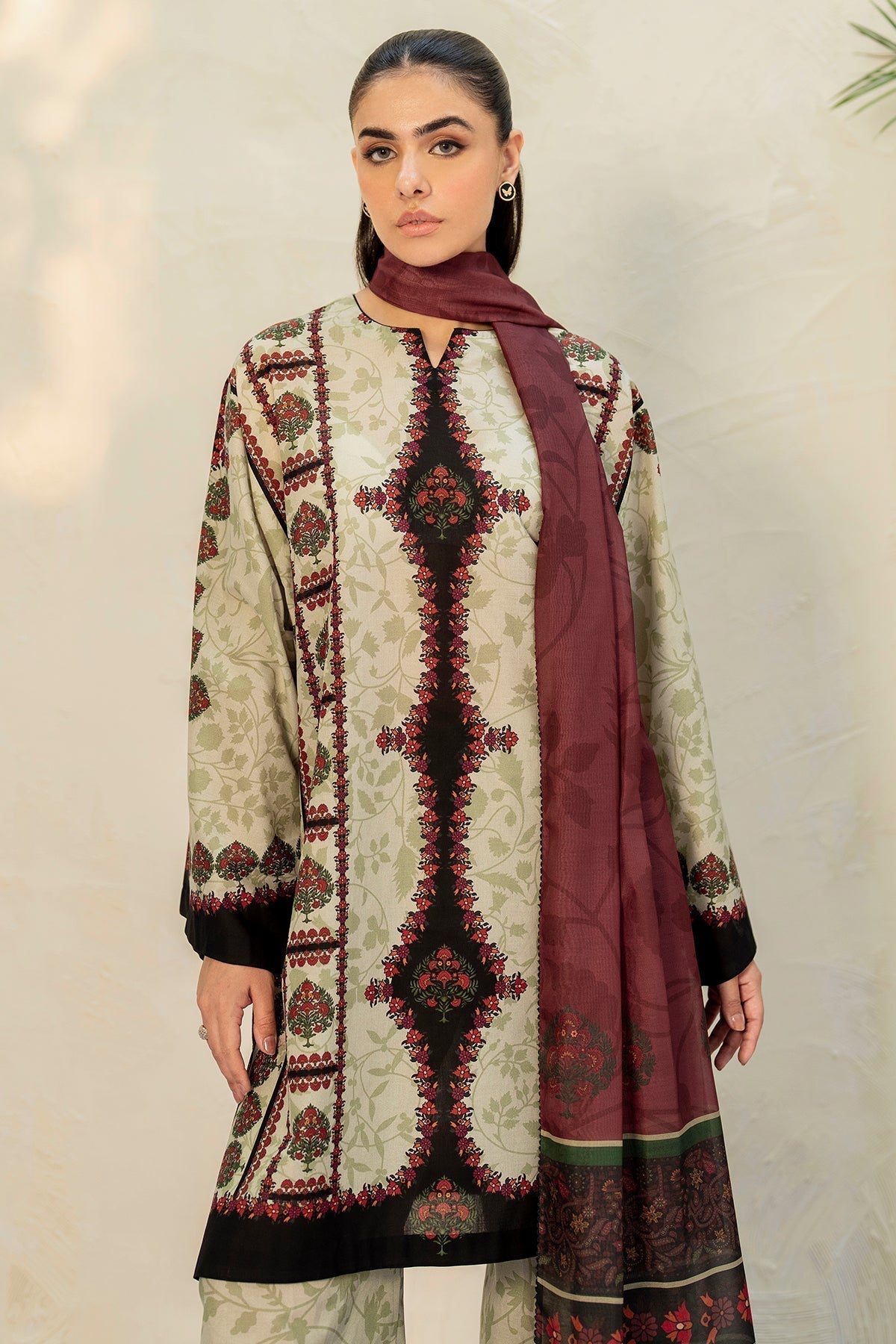 JAZMIN - 3PC Unstitched Printed Viscose Shirt with Printed Dupatta and Printed Trouser