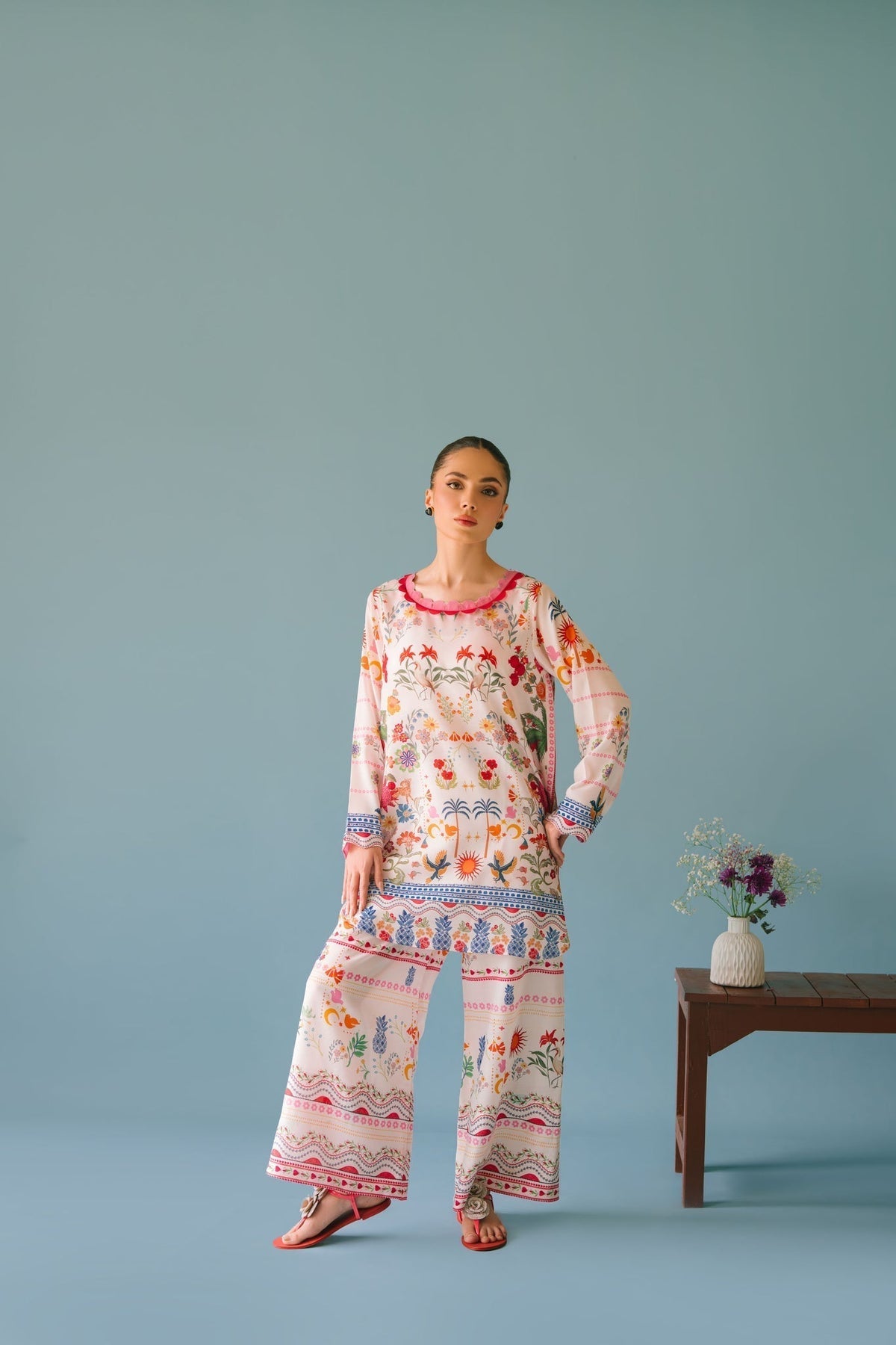 Lulusar-2pc Shemoz Silk Print With Shemoz Silk Trouser-WM-2011