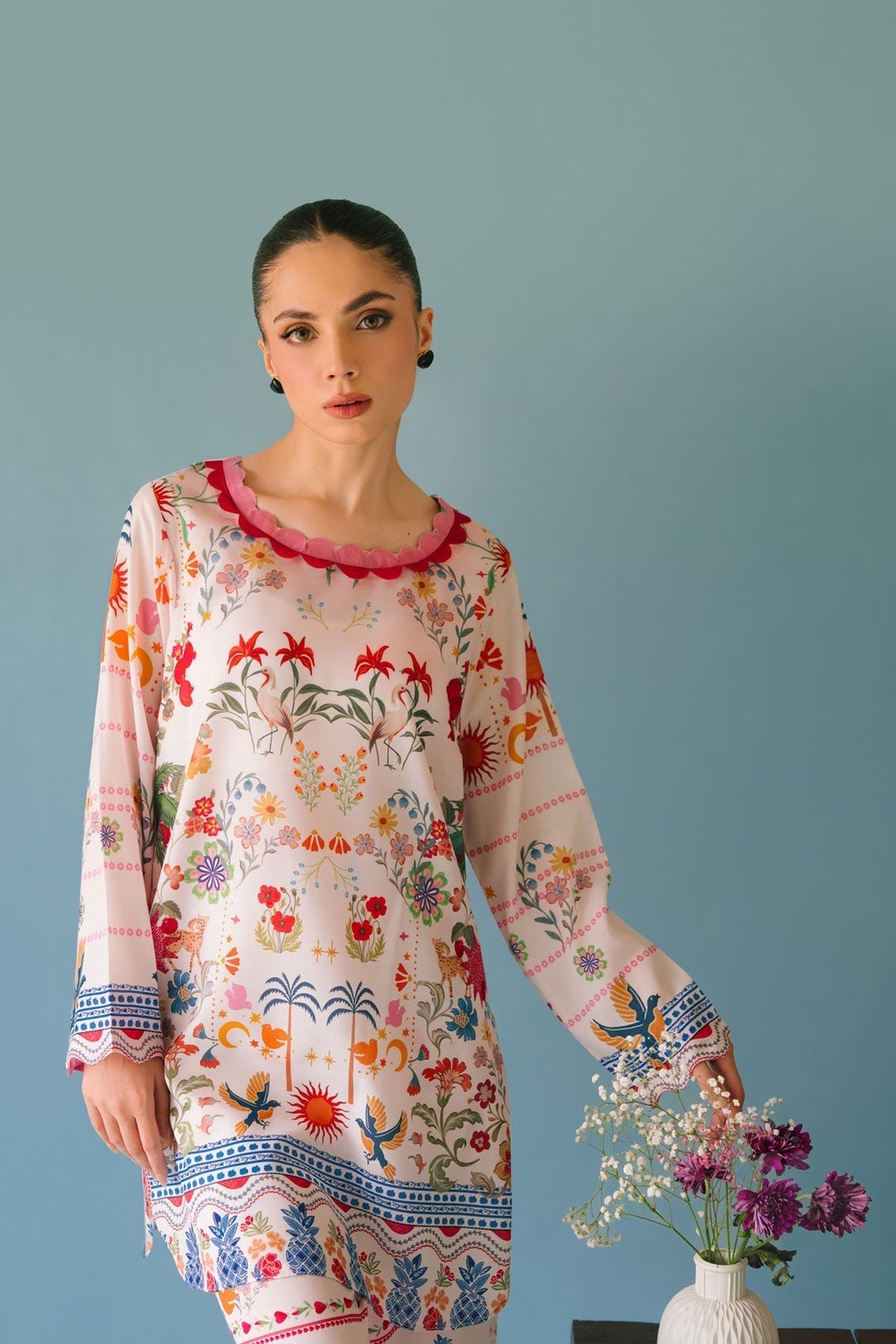 Lulusar-2pc Shemoz Silk Print With Shemoz Silk Trouser-WM-2011