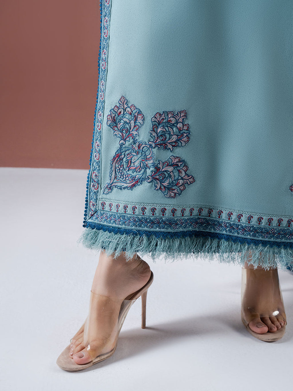 ASIM JOFA-3PC DHANAK EMBROIDERED SHIRT WITH DHANAK EMBROIDERED SHAWL & TROUSER-BIC-4217