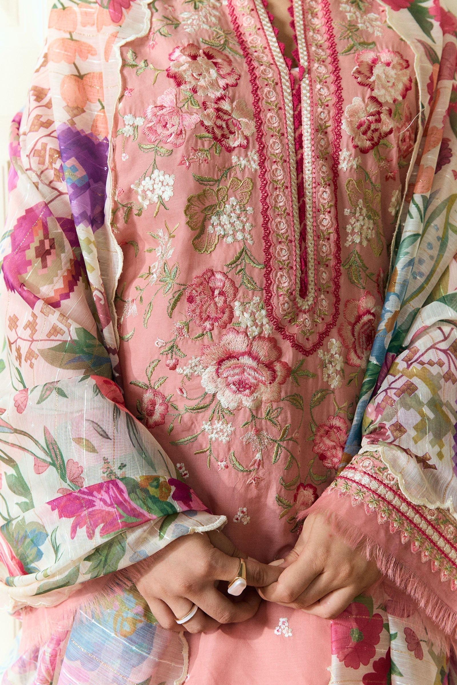 COCO BY ZARA SHAHJAHAN  LUXURY UNSTITCHED DHANAK EMBROIDERED 3PC WITH DIGITAL PRINT WOOL SHAWL