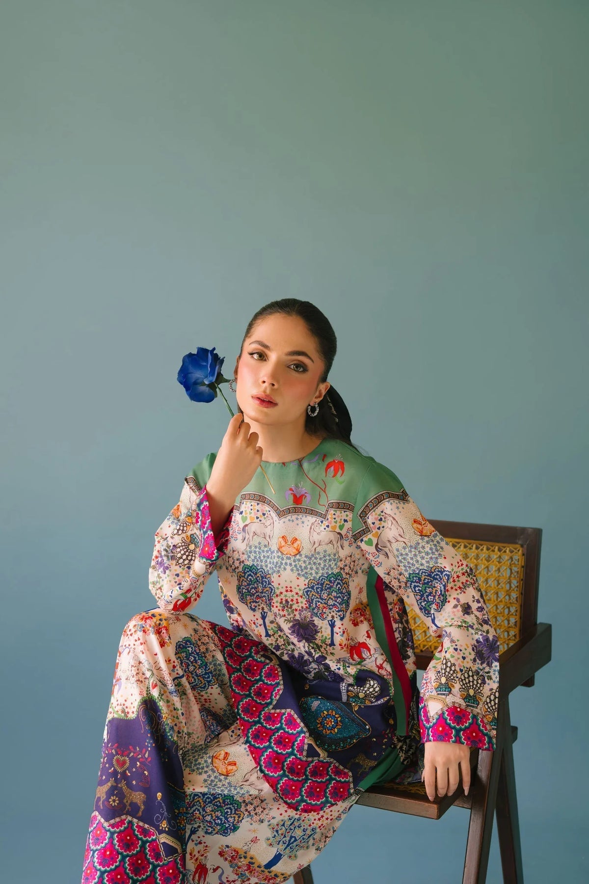 Lulusar-2pc Shemoz Silk Print With Shemoz Silk Trouser-WM-2011