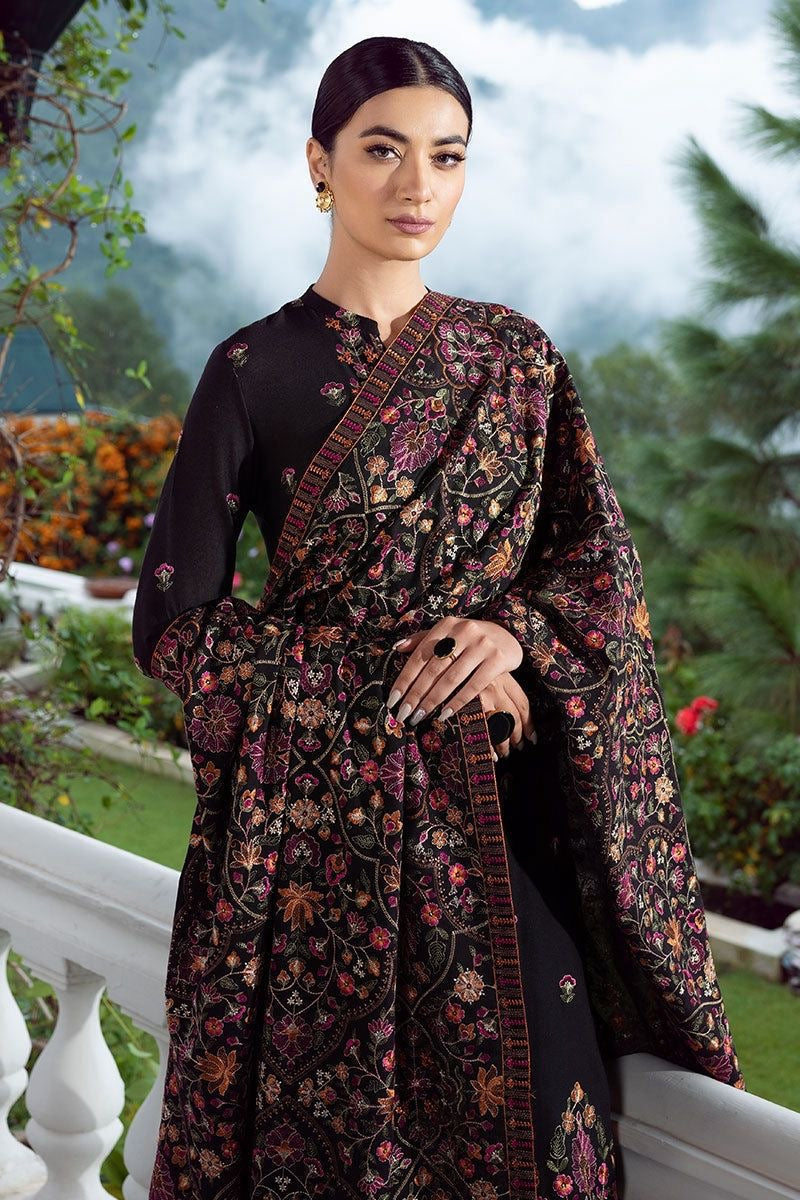 BAREEZE UNSTITCHED WINTER 3PC WITH HEAVY EMBROIDERED DHANAK SHAWL