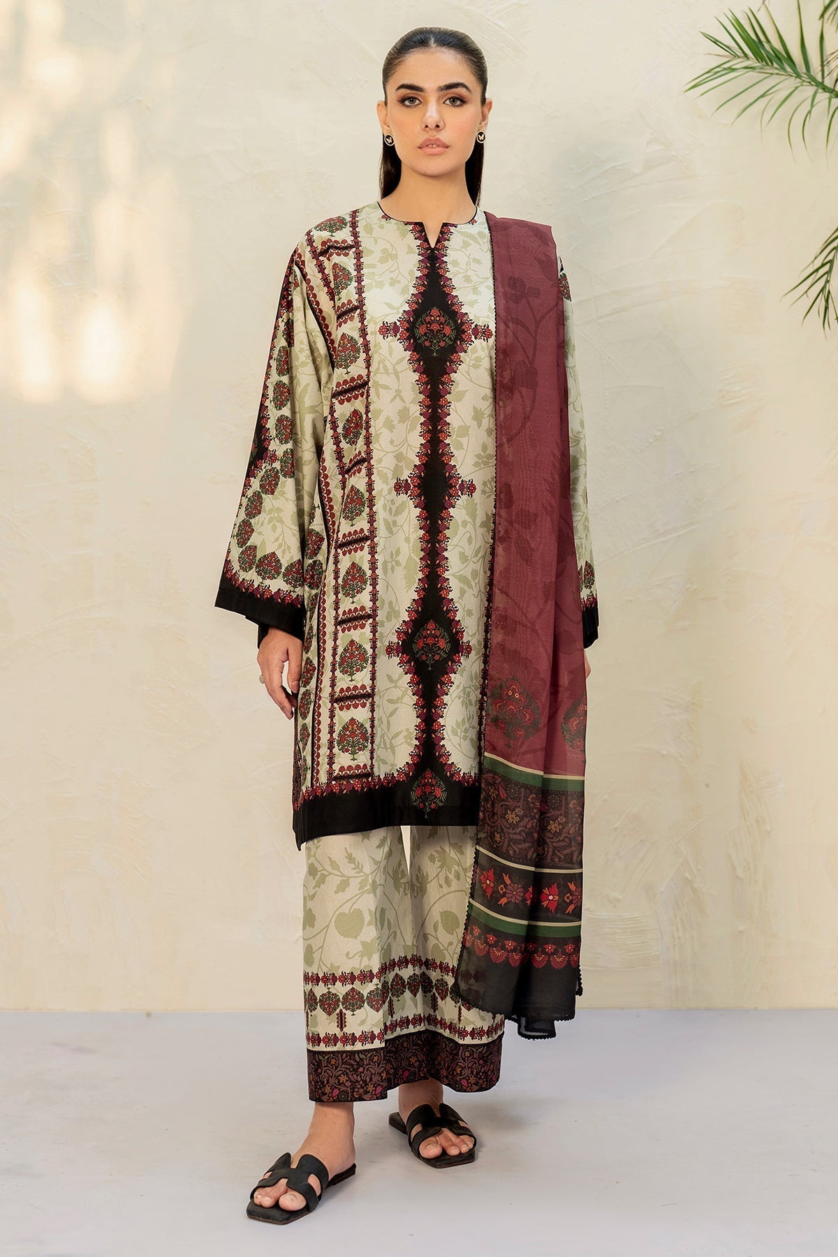 JAZMIN - 3PC Unstitched Printed Viscose Shirt with Printed Dupatta and Printed Trouser