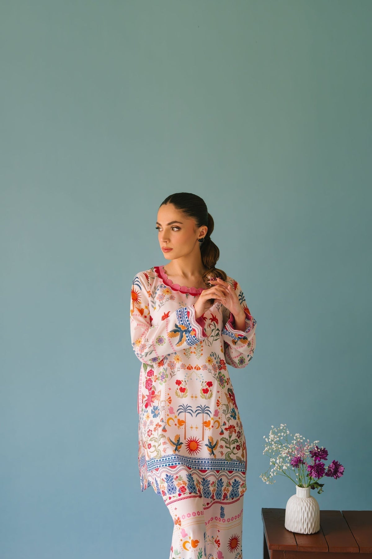 Lulusar-2pc Shemoz Silk Print With Shemoz Silk Trouser-WM-2011