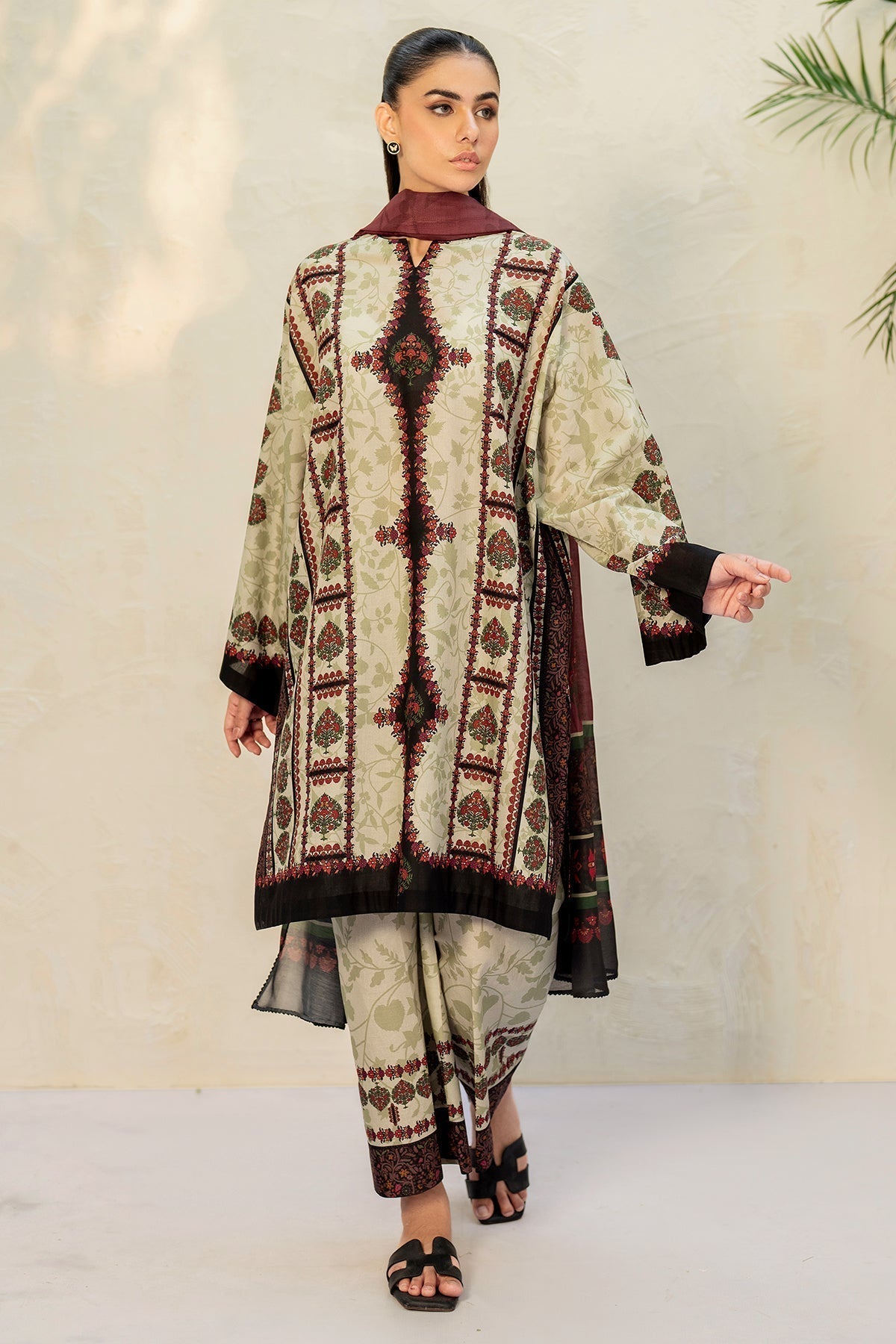 JAZMIN - 3PC Unstitched Printed Viscose Shirt with Printed Dupatta and Printed Trouser