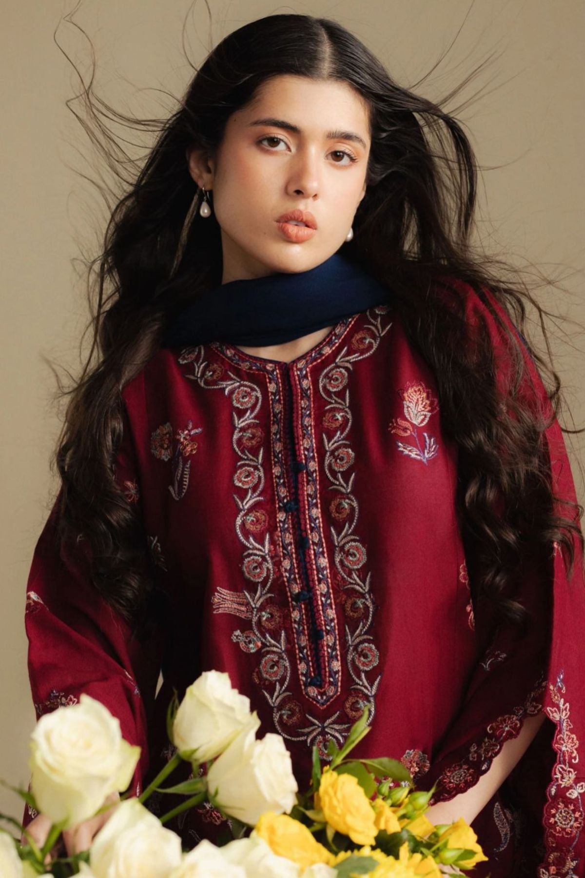 Zara Shahjahan 017 Unstitched Luxury Dhanak Heavy Embroidered 3PC Suit