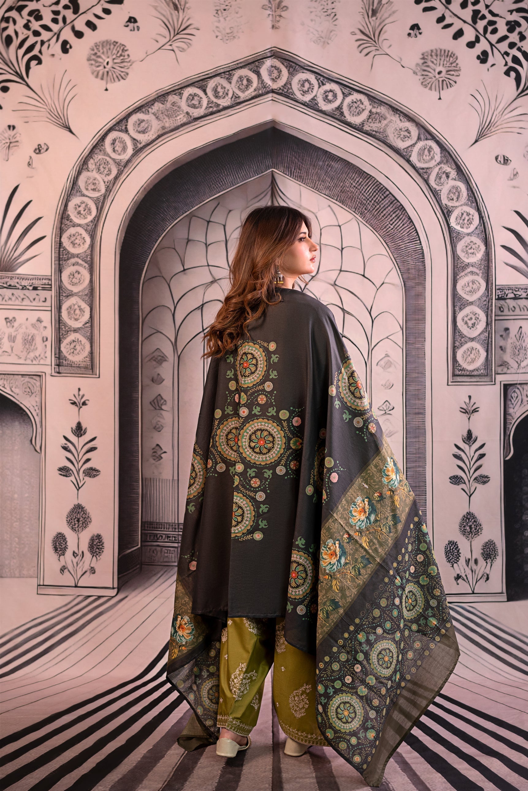 URGE Unstitched Dhanak 3PC With Printed Shawl