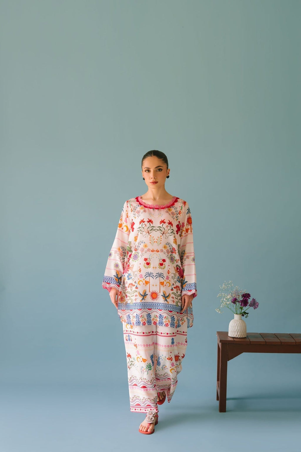 Lulusar-2pc Shemoz Silk Print With Shemoz Silk Trouser-WM-2011