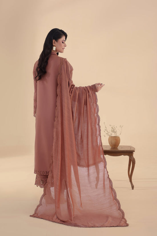 SAPPHIRE-3PC DHANAK EMBROIDERED SHIRT WITH KHADDI NET EMB DUPATTA AND TROUSER-BIC-4263