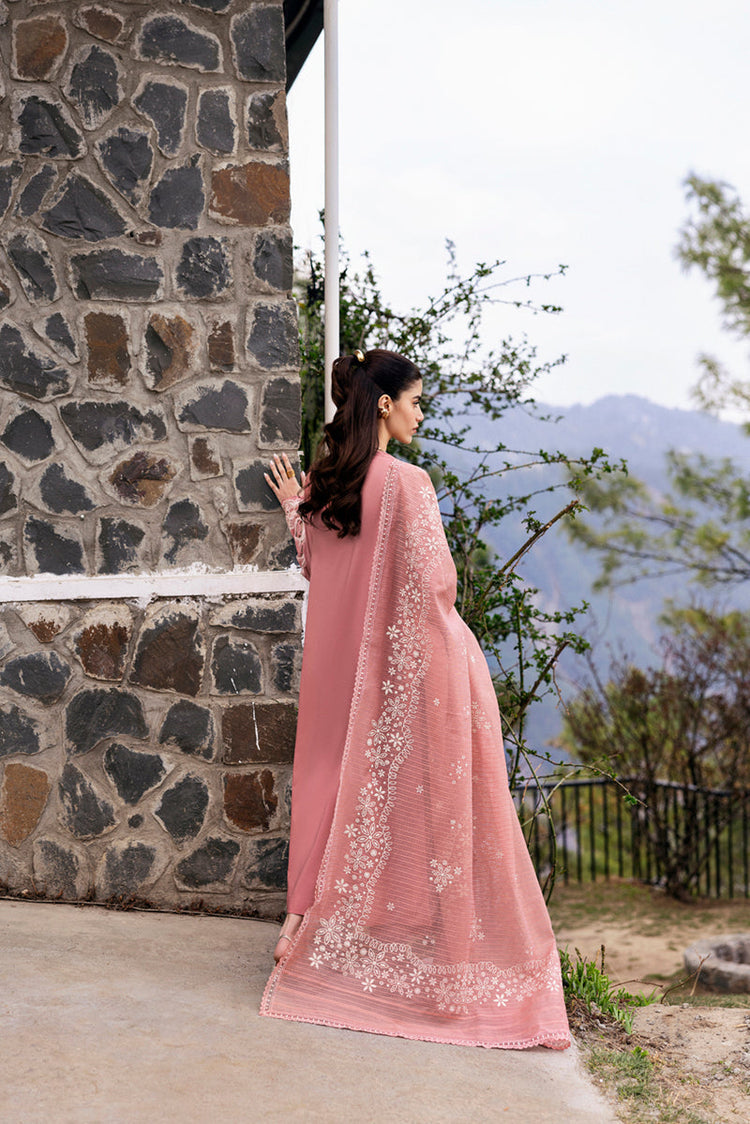 QALAMQAR-3PC DHANAK EMBROIDERED SHIRT WITH COTTON NET EMBROIDERED AND EMB TROUSER-WM-4213