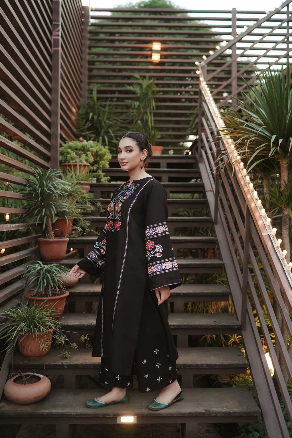 URGE-2PC DHANAK EMBROIDERED SHIRT WITH DHANAK EMB TROUSER-WM-3327