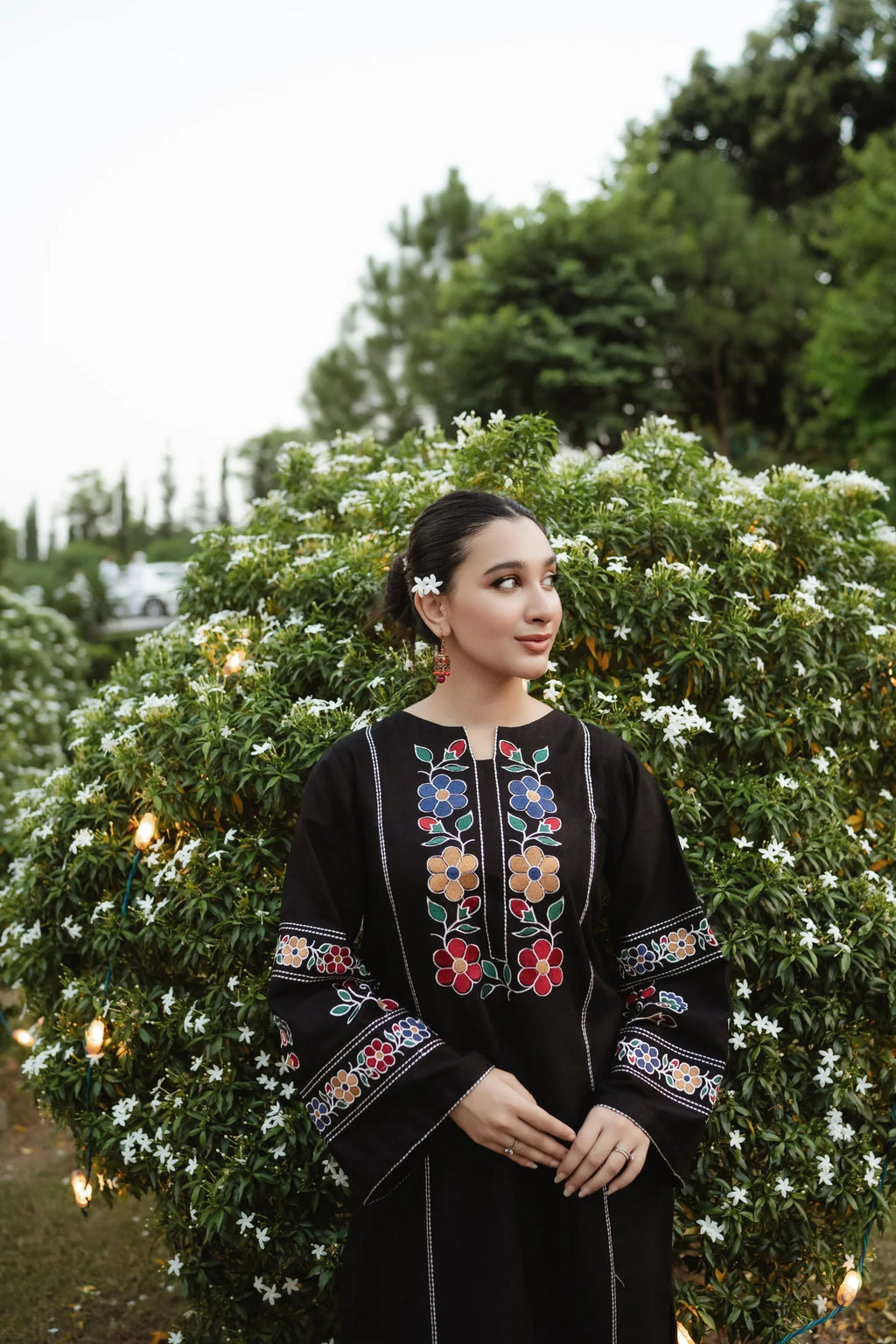 URGE-2PC DHANAK EMBROIDERED SHIRT WITH DHANAK EMB TROUSER-WM-3327