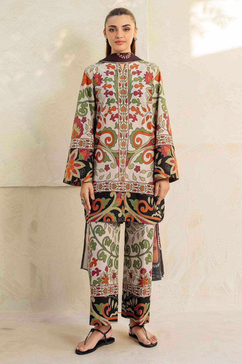 JAZMIN - 3PC Unstitched Printed Viscose Shirt with Printed Dupatta and Printed Trouser