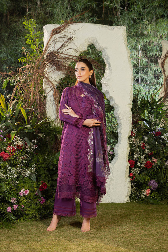 SOBIA NAZIR-3PC DHANAK CHIKAN EMBROIDERED SHIRT WITH COURTRAI PRINTED SHAWL AND TROUSER WM-4097