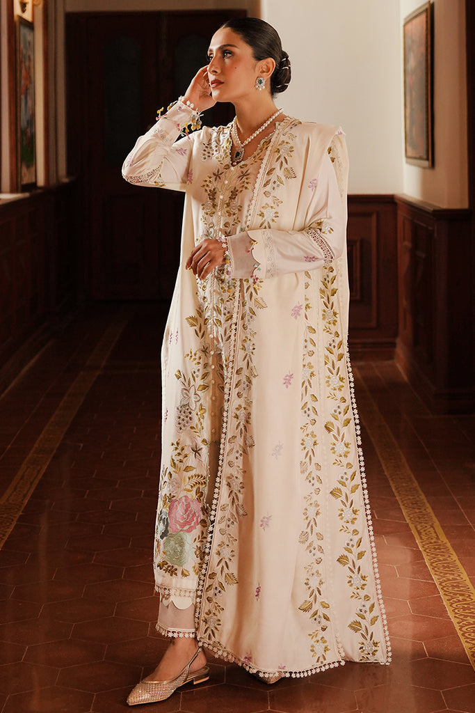 CROSS-STITCHED LUXURY UNSTITCHED WINTER DHANAK EMBROIDERED 3PC WITH DHANAK EMBROIDERED SHAWL