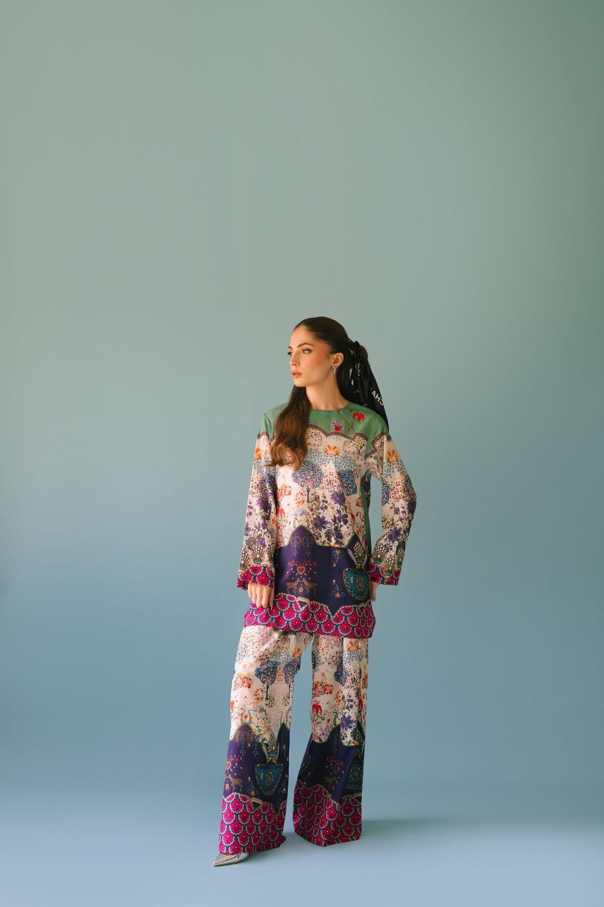 Lulusar-2pc Shemoz Silk Print With Shemoz Silk Trouser-WM-2011