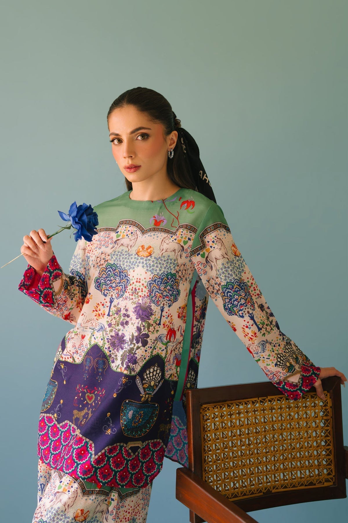 Lulusar-2pc Shemoz Silk Print With Shemoz Silk Trouser-WM-2011