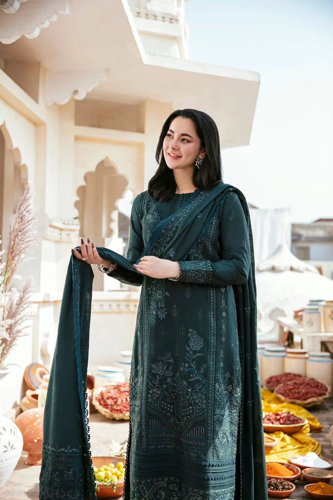 ZARA SHAHJAHAN LUXURY WINTER UNSTITCHED 3PC WITH EMBROIDERED DHANAK SHAWL