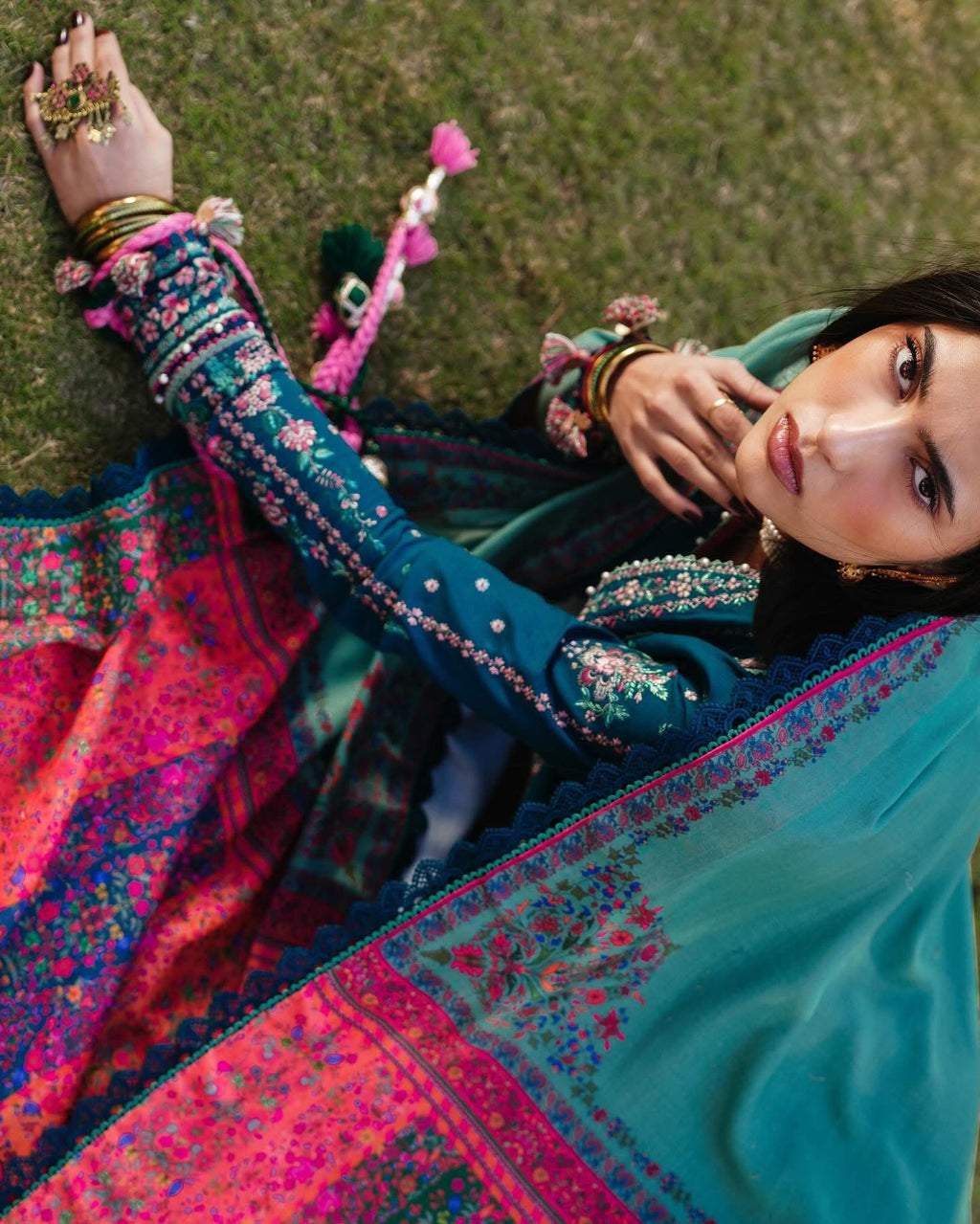 Hussain Rehar Unstitched Dhanak 3PC With Printed Shawl GR