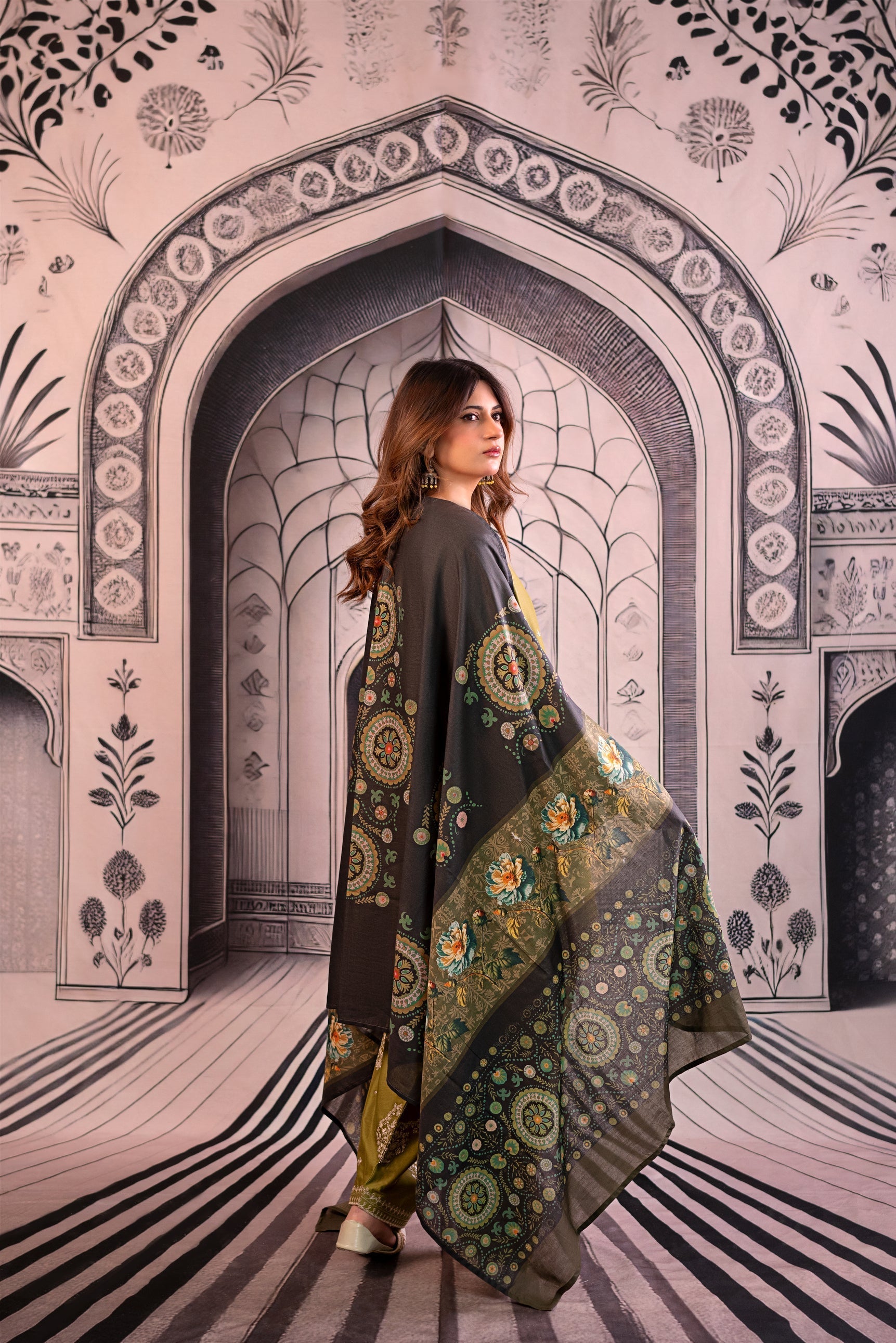 URGE Unstitched Dhanak 3PC With Printed Shawl