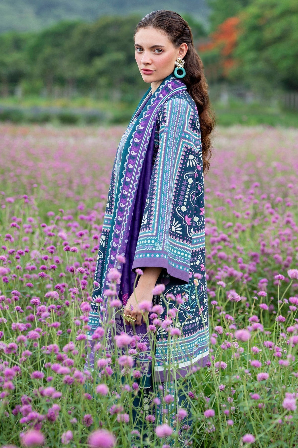 JAZMIN - 3PC Unstitched Printed Viscose Shirt with Printed Dupatta and Printed Trouser