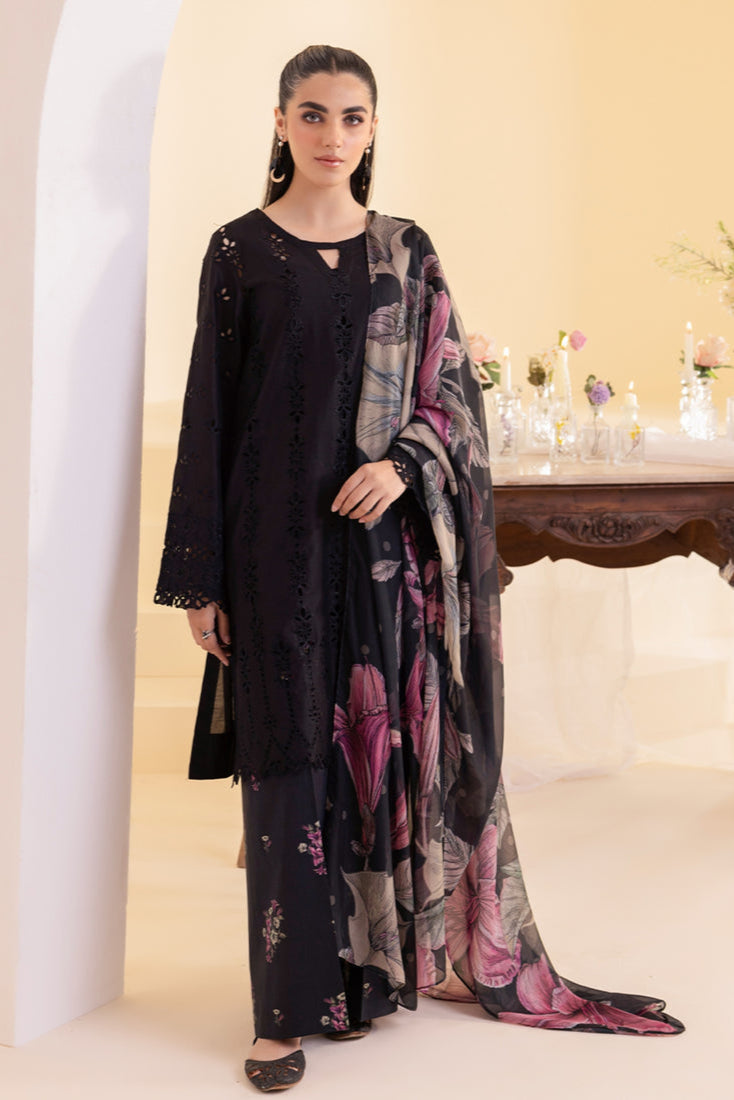 Iznik- 3PC Unstitched Dhanak Embroidered Shirt with Dhanak Shawl and Trouser