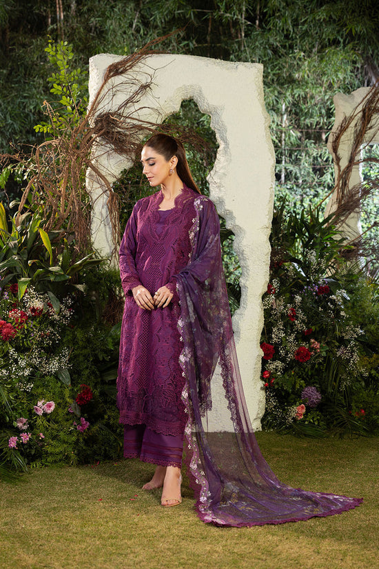 SOBIA NAZIR-3PC DHANAK CHIKAN EMBROIDERED SHIRT WITH COURTRAI PRINTED SHAWL AND TROUSER WM-4097