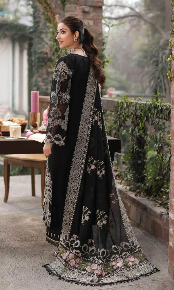 KAHF UNSTITCHED WINTER DHANAK EMBROIDERED 3PC WITH EMBROIDERED SHAWL & PLAIN DHANAK TROUSER