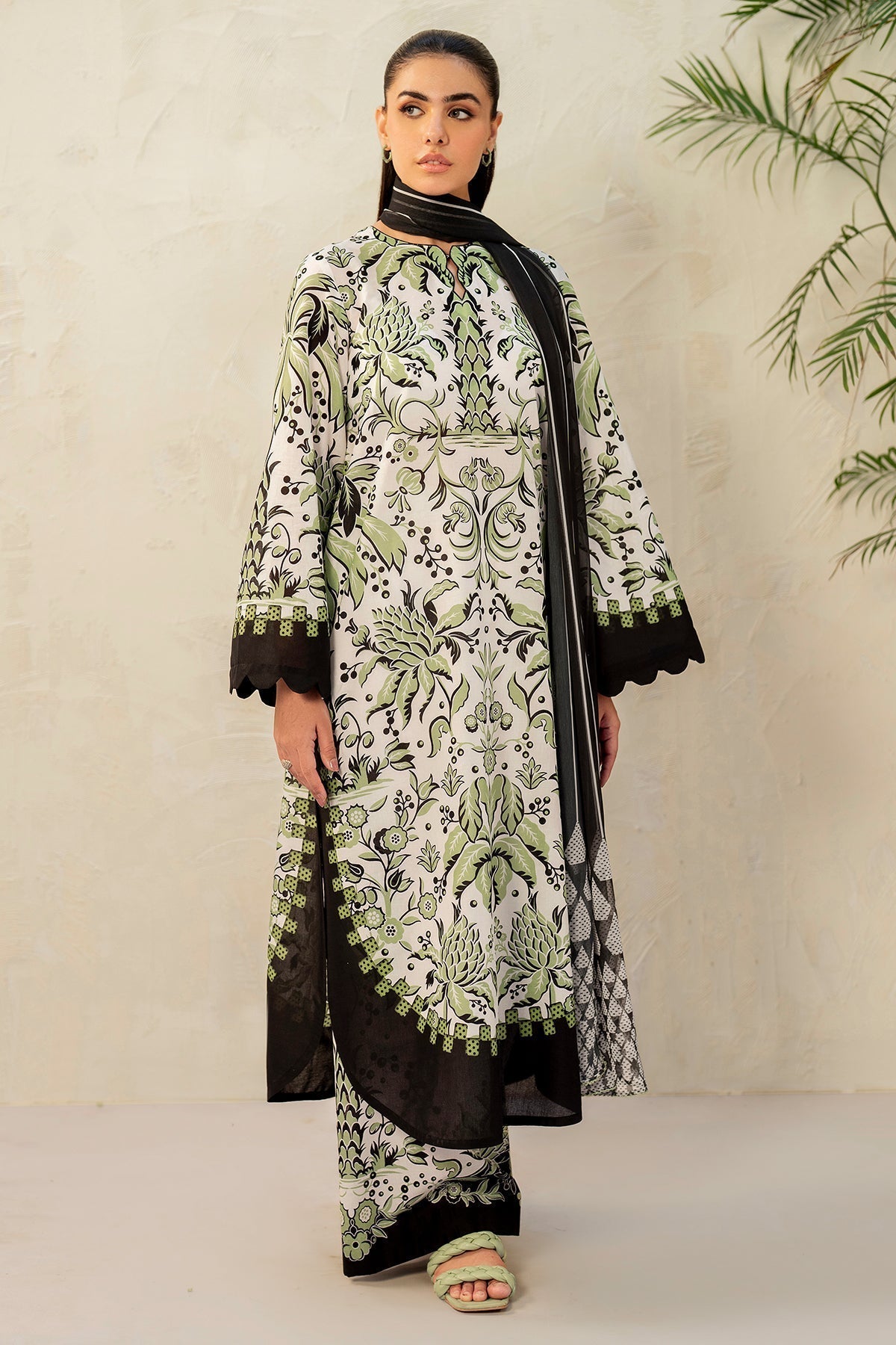 JAZMIN - 3PC Unstitched Printed Viscose Shirt with Printed Dupatta and Printed Trouser