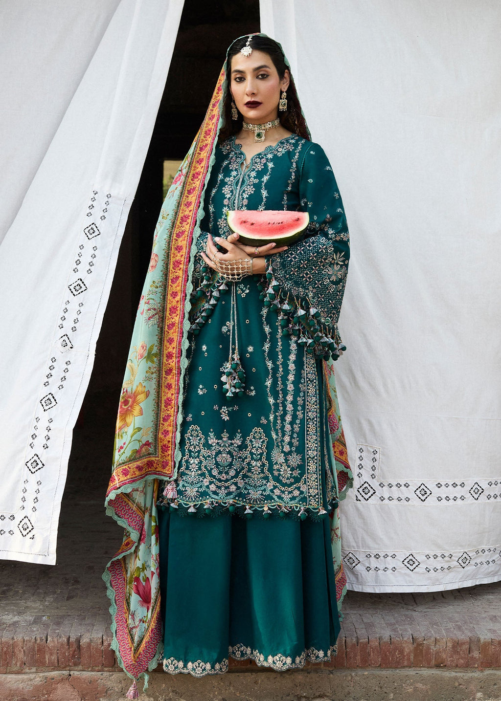 COCO BY ZARA SHAHJAHAN LUXURY UNSTITCHED DHANAK EMBROIDERED 3PC WITH TWILL DIGITAL PRINT WOOL SHAWL