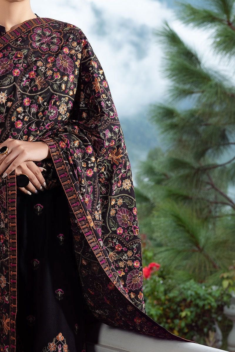 BAREEZE UNSTITCHED WINTER 3PC WITH HEAVY EMBROIDERED DHANAK SHAWL