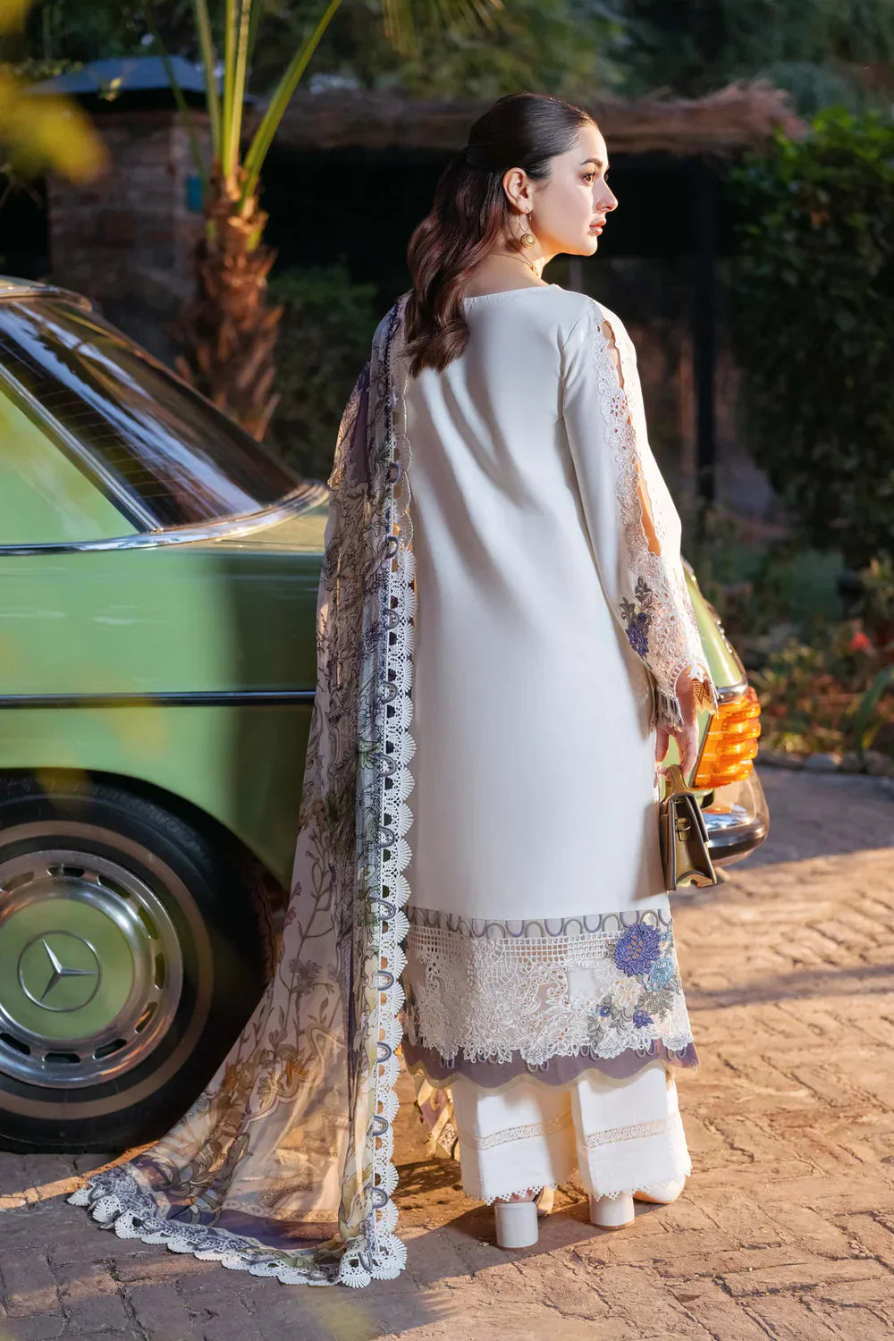 JADE - 3PC DHANAK EMBROIDERED SHIRT WITH DIGITAL PRINT SHAWL AND DYED TROUSER