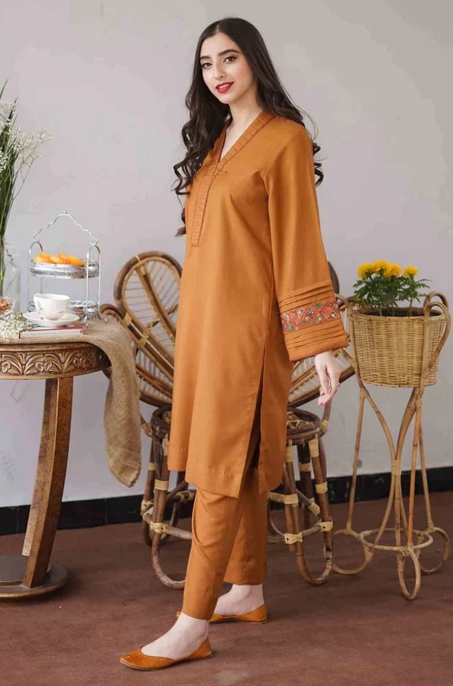 Aisling - 3PC Unstitched Dhanak Embroidered Shirt with Embroidered Dupatta and Trouser