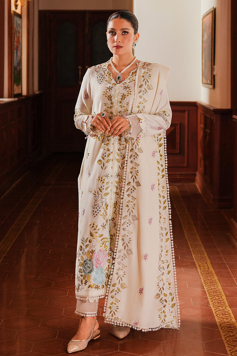 CROSS-STITCHED LUXURY UNSTITCHED WINTER DHANAK EMBROIDERED 3PC WITH DHANAK EMBROIDERED SHAWL