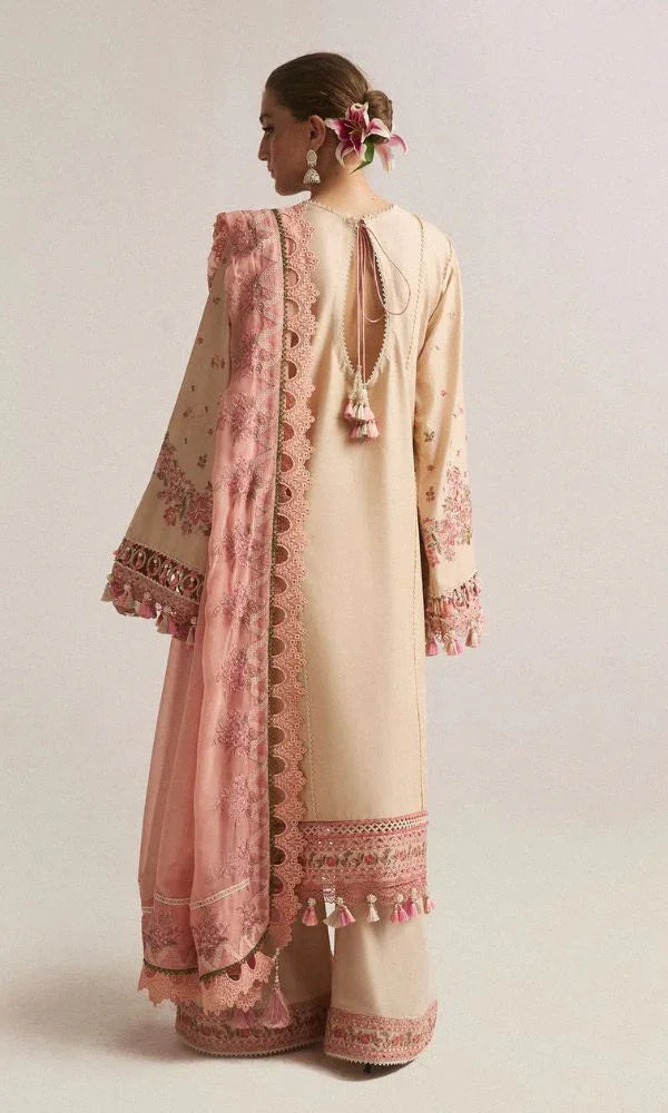 Hussain Rehar Unstitched Dhanak 3PC With Embroidered Shawl GD