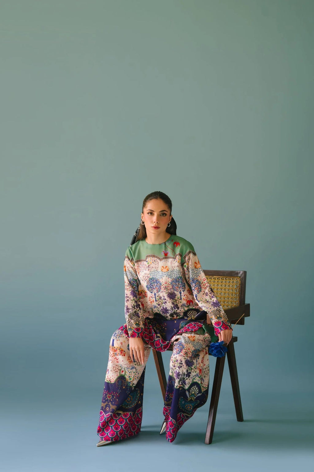 Lulusar-2pc Shemoz Silk Print With Shemoz Silk Trouser-WM-2011