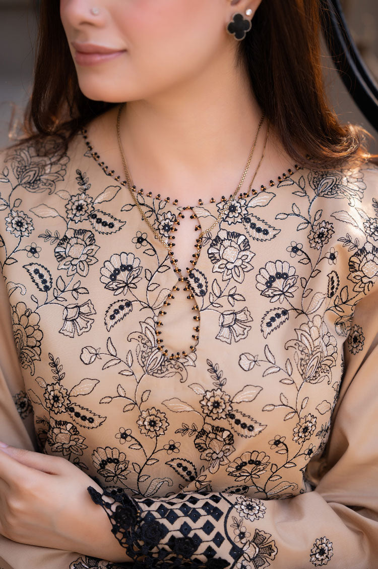 SAPPHIRE-3PC DHANAK EMBROIDERED SHIRT WITH CHIFFON EMBROIDERED DUPATTA AND TROUSER-WM-4035