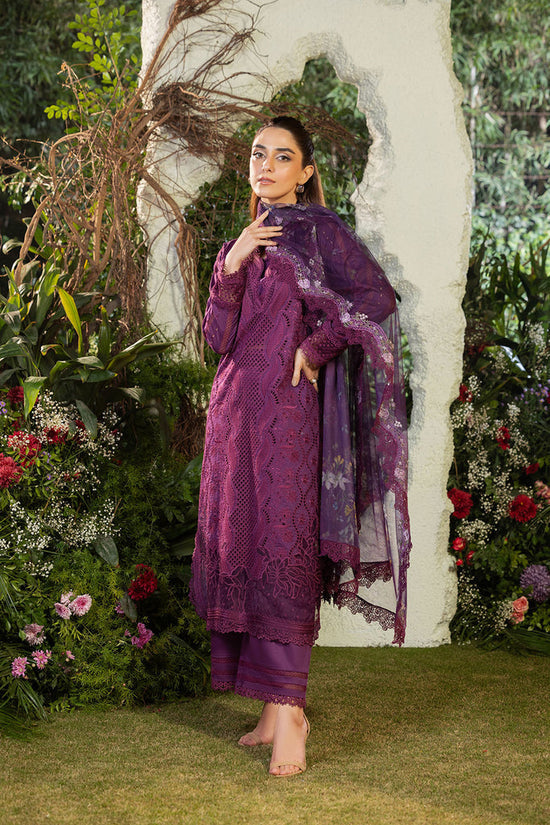 SOBIA NAZIR-3PC DHANAK CHIKAN EMBROIDERED SHIRT WITH COURTRAI PRINTED SHAWL AND TROUSER WM-4097