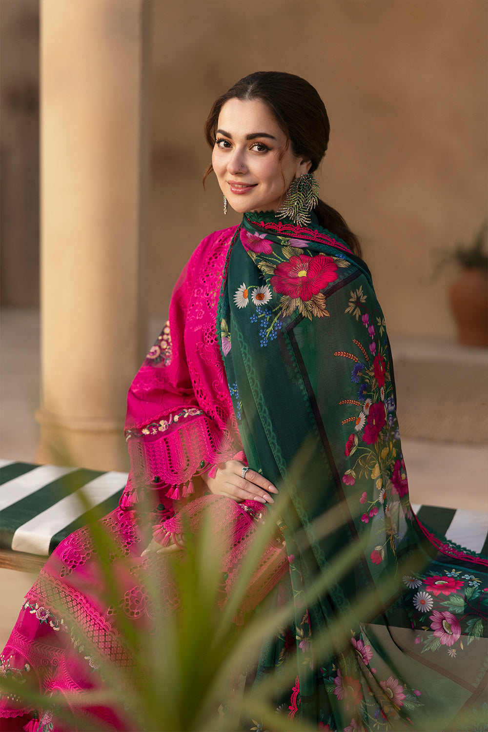 Saira Rizwan Unstitched Dhanak Embroidered 3PC With Printed Shawl