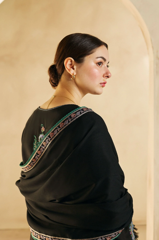 Zara Shah Jahan - 3PC Unstitched Dhanak Embroidered Shirt with Embroidered Back and Embroidered Dhanak Shawl