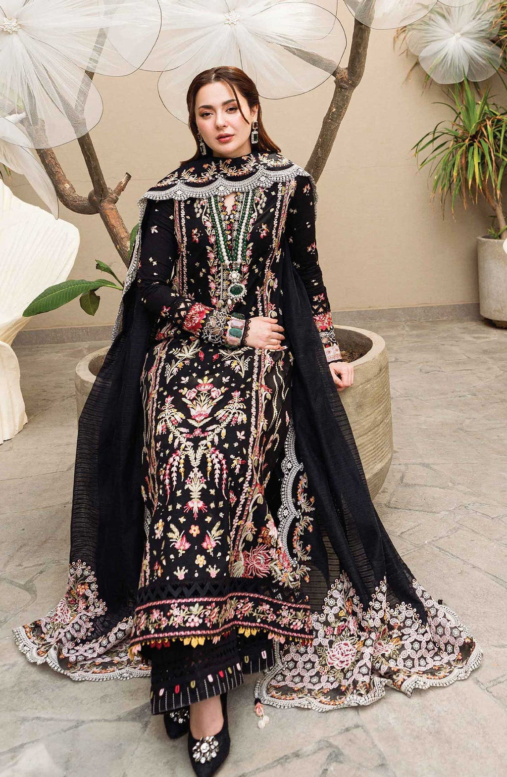 QALAMKAR WINTER UNSTITCHED DHANAK EMBROIDERED 3PC WITH EMBROIDERED SHAWL