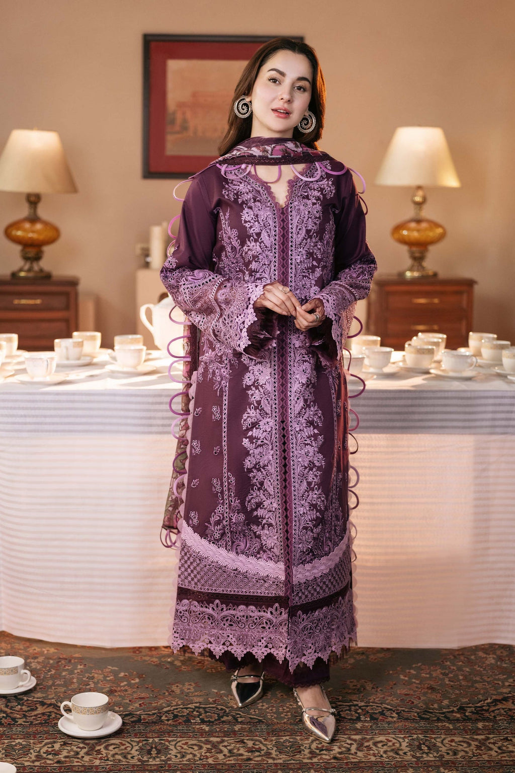 JADE-3PC DHANAK SEQUENCE EMBROIDERED SHIRT WITH COUTRAI PRINTED SHAWL & DHANAK TOUSER-BIC-4152 PP