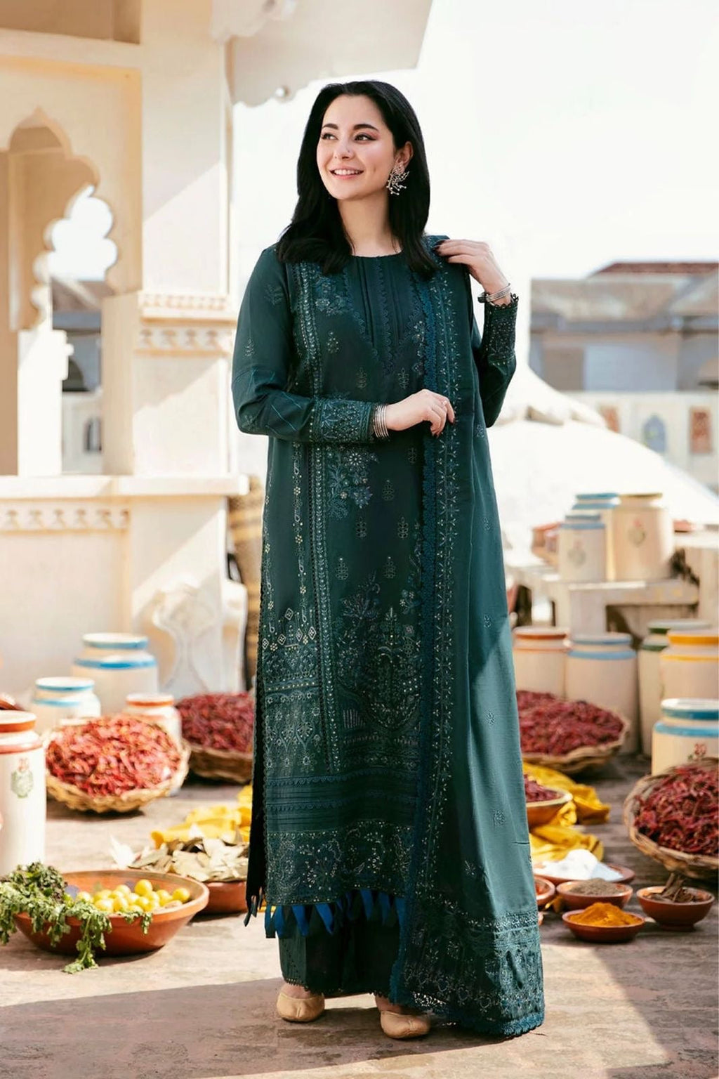 ZARA SHAHJAHAN LUXURY WINTER UNSTITCHED 3PC WITH EMBROIDERED DHANAK SHAWL