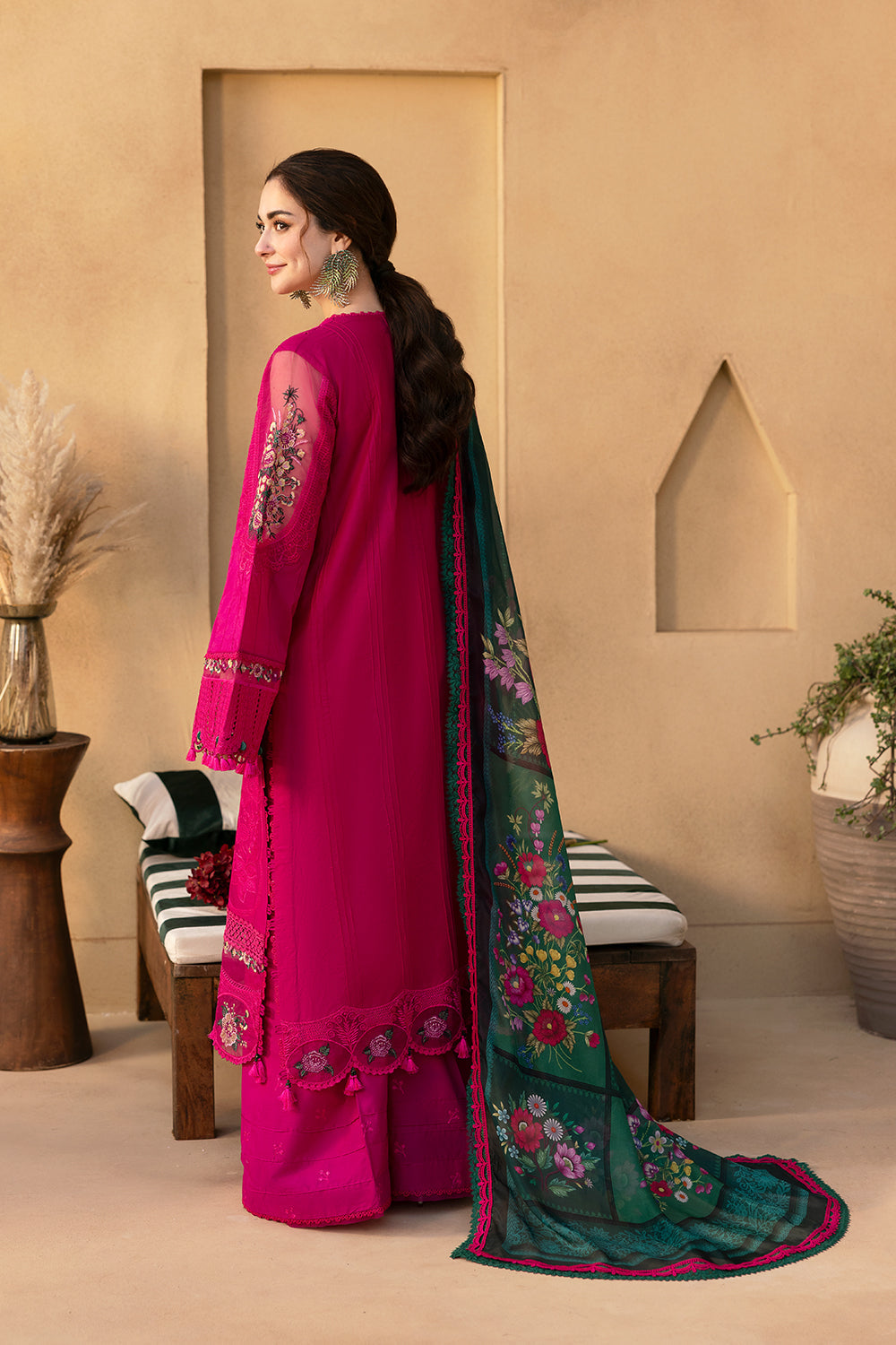 Saira Rizwan Unstitched Dhanak Embroidered 3PC With Printed Shawl